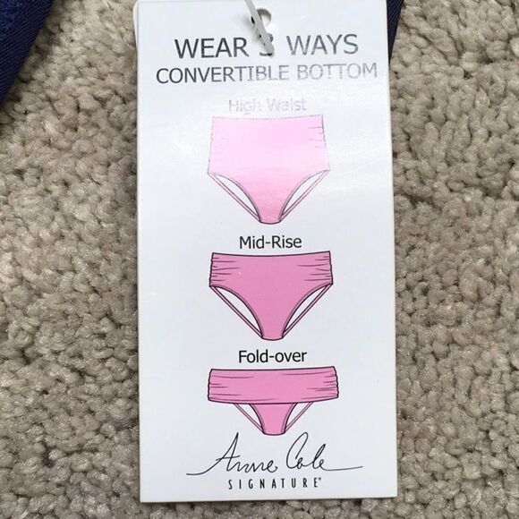 Anne Cole multi-way navy bikini. S/XS. NWT - Picture 16 of 16